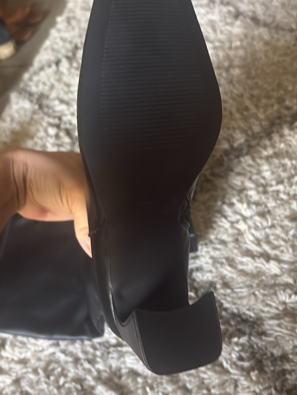 Steve Madden Black Knee-High Block Heel Boots - Picture 4 of 4
